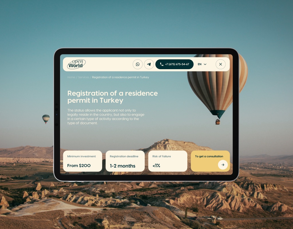 Open World — Real Estate Website for Residency by Investment